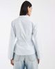 JJXX JJXX long sleeve poplin shirt with tie back detail in blue plaid - 4