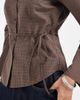 JJXX JJXX long sleeve poplin shirt with tie detail in brown plaid - 3