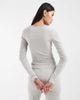 JJXX JJXX long sleeve wrap top in light gray - part of a set - 3