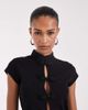 JJXX JJXX mandarin-collar top with frog closures in black - 1