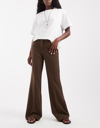 Jjxx Mary Tailored Flared Pants In Brown