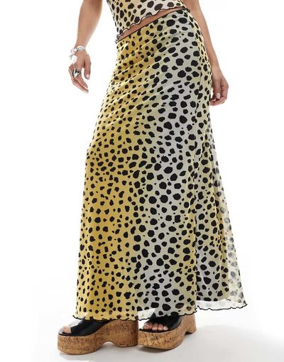 JJXX JJXX mesh maxi skirt in dalmatian print - part of a set-Multi
