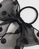 JJXX JJXX mesh polka dot bow hair tie in black - 3