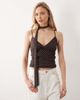 JJXX JJXX mesh polka dot cami top with scarf in brown - 1