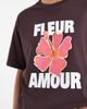 JJXX JJXX oversized t-shirt with fleur amore print in dark brown - 2
