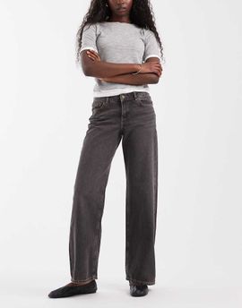 JJXX JJXX Palermo wide fit low rise jeans in washed black