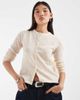 JJXX JJXX pointelle knit cardigan in cream-White - 1