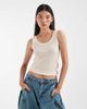 JJXX JJXX pointelle knit tank top in cream-White - 1
