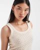 JJXX JJXX pointelle knit tank top in cream-White - 3