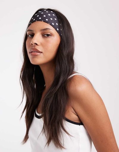 JJXX JJXX polka dot jersey headband in black