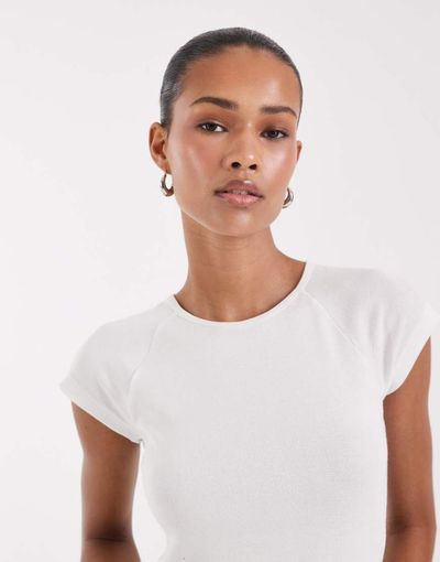 JJXX JJXX raglan fitted T-shirt in white