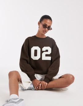 JJXX JJXX relaxed fit crew neck sweatshirt in brown