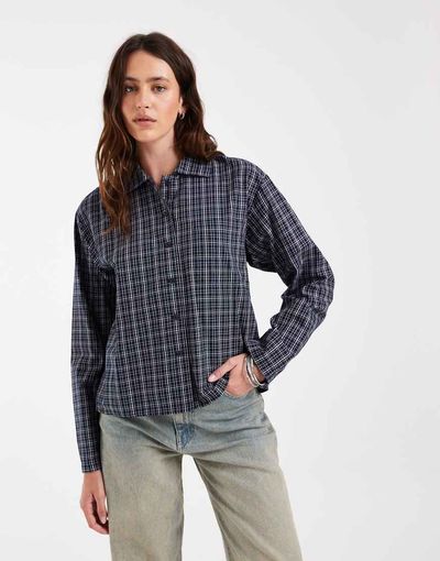 Jjxx Relaxed Fit Shirt In Navy Plaid