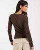 JJXX JJXX ribbed long sleeve top in brown - 2