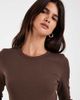 JJXX JJXX ribbed long sleeve top in brown - 4