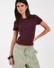 JJXX JJXX ribbed T-shirt in deep burgundy-Red - 1