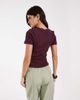JJXX JJXX ribbed T-shirt in deep burgundy-Red - 4