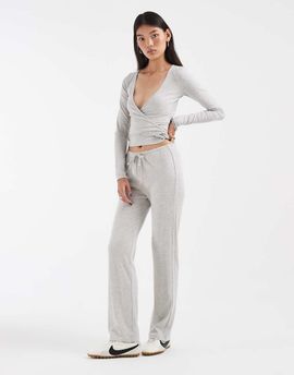 JJXX JJXX ribbed wide fit sweatpants in light gray - part of a set