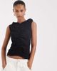 JJXX JJXX ruched hooded tank top in black - 1
