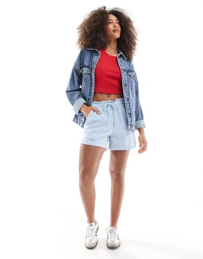 JJXX JJXX seersucker shorts in blue stripe