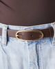 JJXX JJXX skinny belt with circle buckle in brown - 3