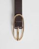 JJXX JJXX skinny belt with gold-tone circle buckle in brown - 2