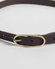 JJXX JJXX skinny belt with gold-tone circle buckle in brown - 3