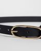 JJXX JJXX skinny belt with gold oval buckle in black - 2