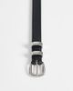 JJXX JJXX skinny leather belt with silver buckle in black - 3