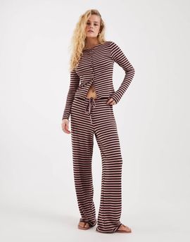 JJXX JJXX soft striped pants in brown and pink - part of a set