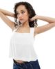 JJXX JJXX square neck linen blend top in white - 1