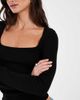 JJXX JJXX square neck long sleeve knit top in black - 3