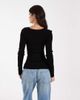 JJXX JJXX square neck long sleeve knit top in black - 4