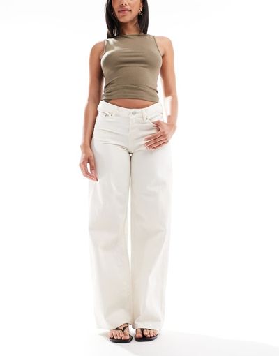 JJXX JJXX Tokyo low rise wide fit jeans in off white