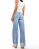 JJXX JJXX Tokyo wide leg jeans with cuffs in light blue - 3