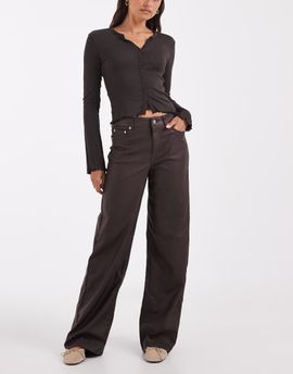 JJXX JJXX wide fit high waisted trouser in brown