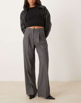 JJXX JJXX wide leg tailored pants in dark gray