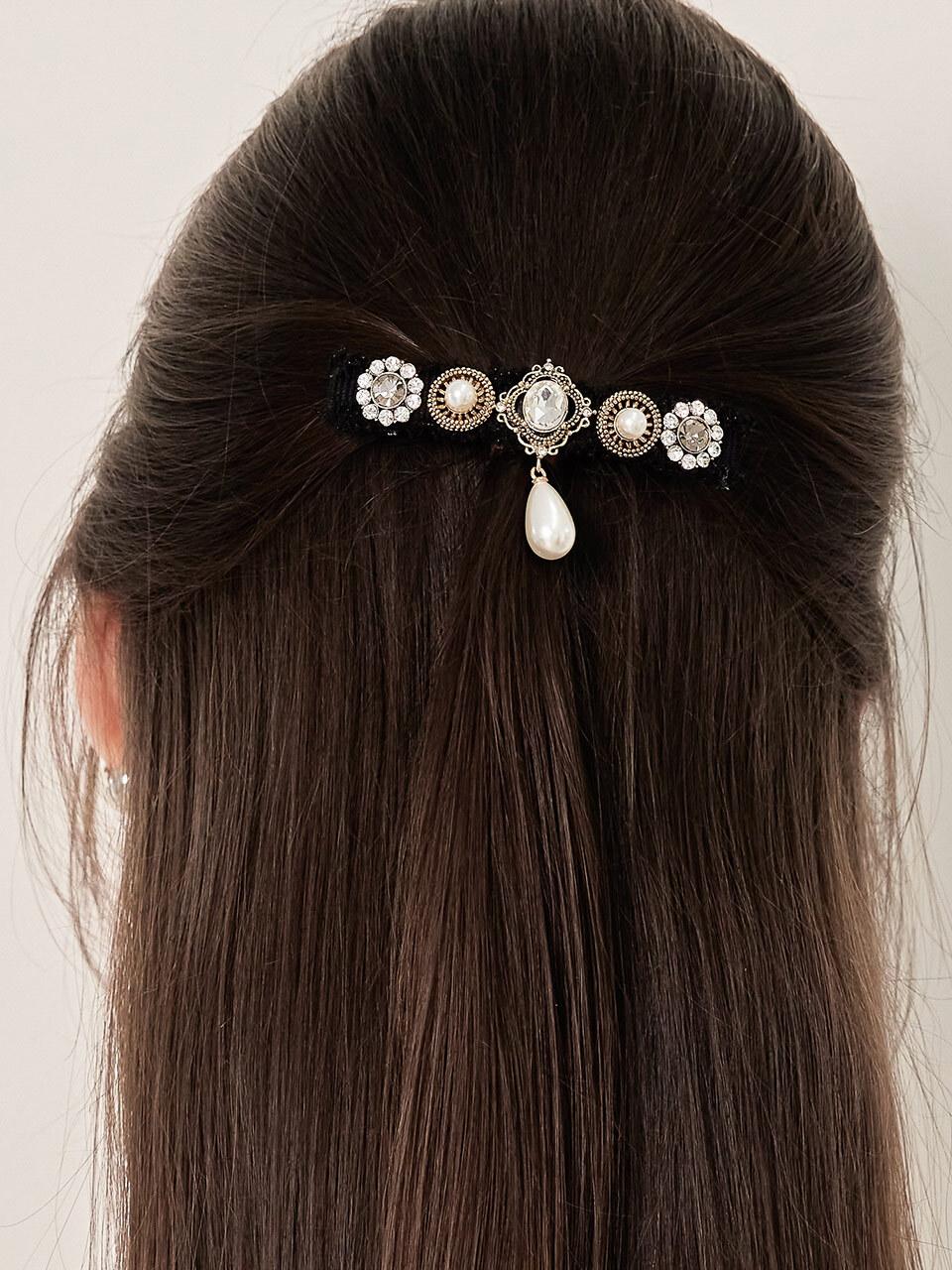 J.Lauren Antique Casting Pearl Cubic Hair Pin (H01284)