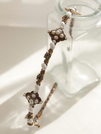J.Lauren Casting Cubic Pearl Antique Hair Band H01161