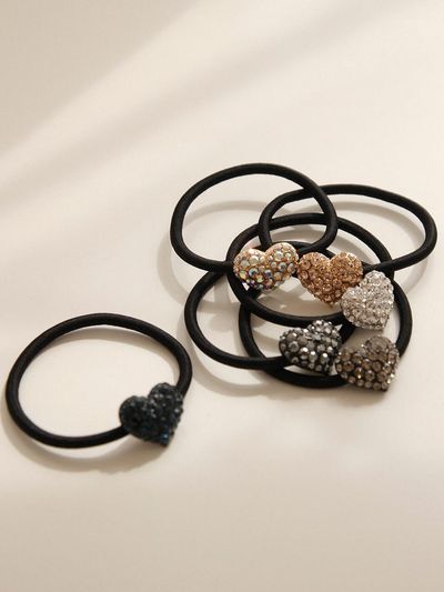 J.Lauren Cubic Heart Pendant Point Hair Tie H01155