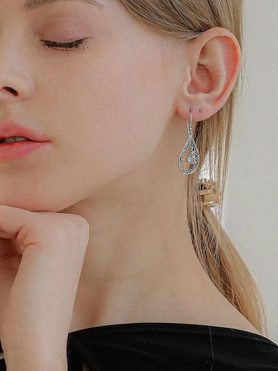 J.Lauren Drop Topaz Hoop Earrings Be0668