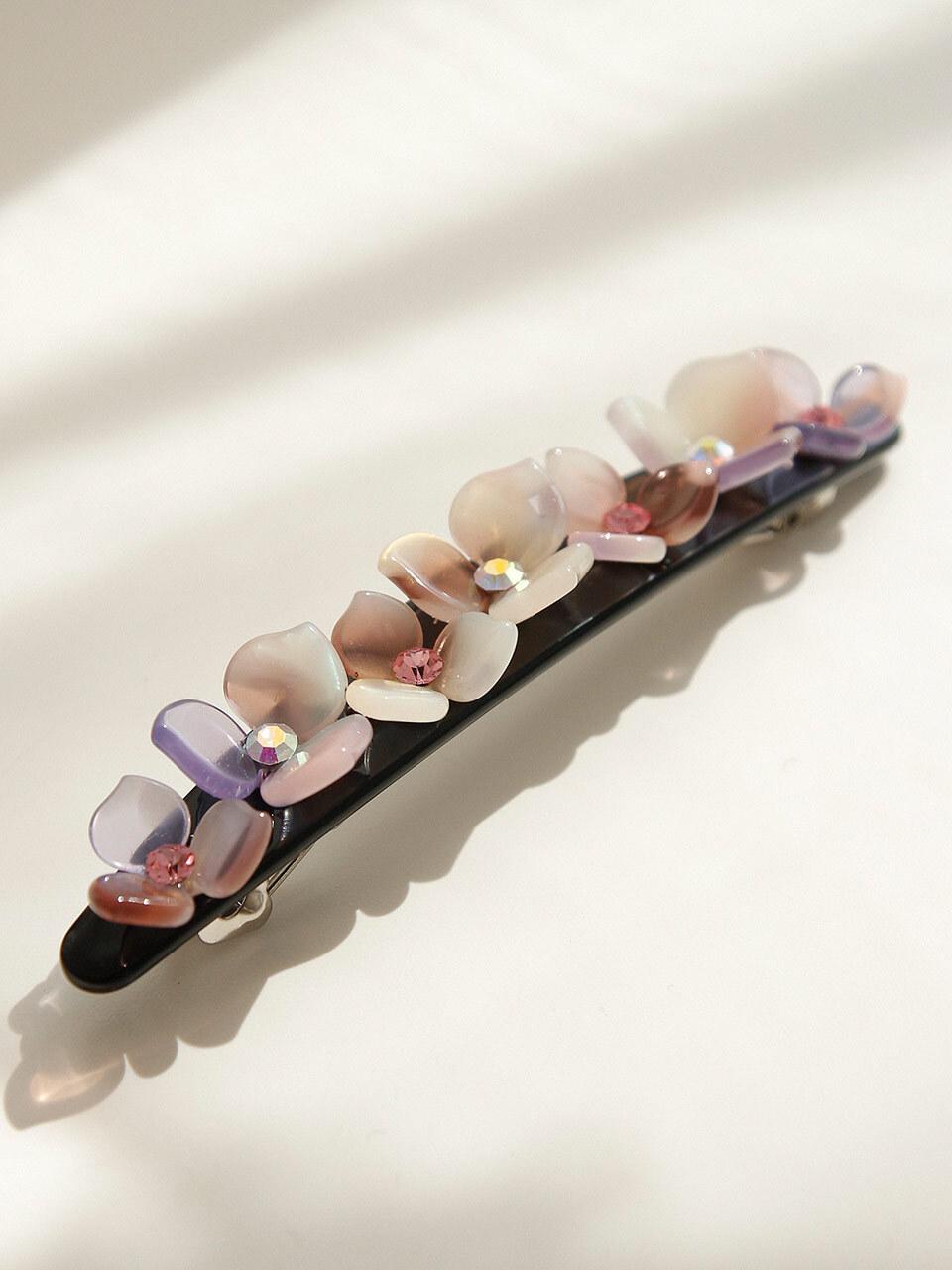 J.Lauren Flower Cubic Roundup Auto Hair Pin