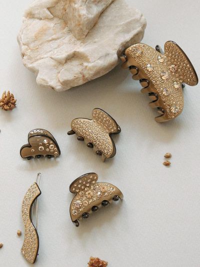J.Lauren French Celluloid Cubic Gold Point Hair Clip (Bh0907)
