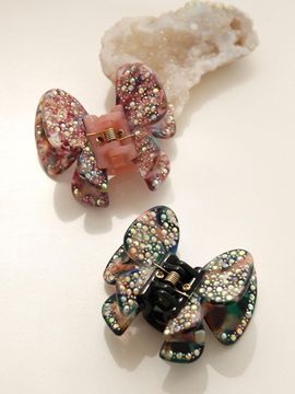 J.Lauren French Cubic Butterfly Marble Hair Claw Clip (Bh0937)