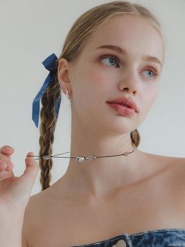 J.Lauren Heart Beads Silk Knot Necklace
