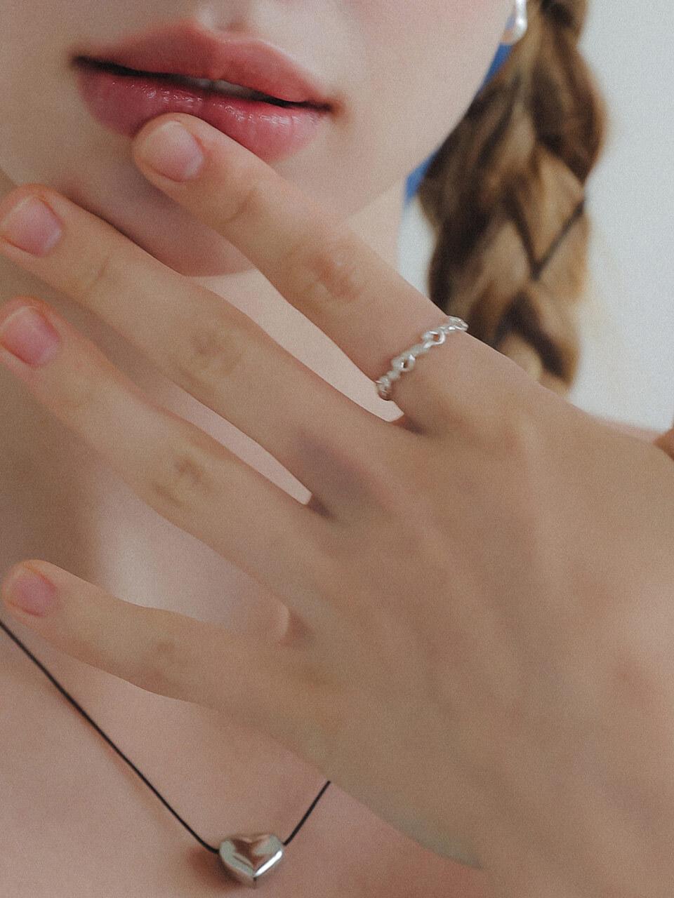J.Lauren Heart Knot Silver Open Ring