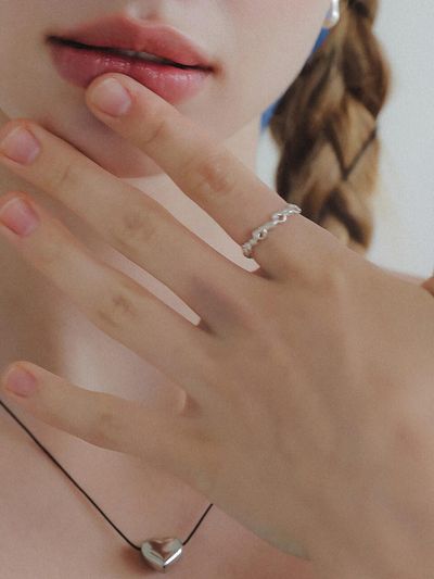J.Lauren Heart Knot Silver Open Ring