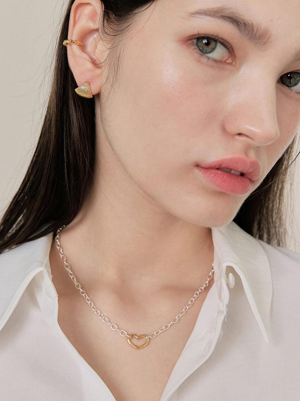 J.Lauren Heart Point Bold Sterling Silver Chain Necklace (N01204)