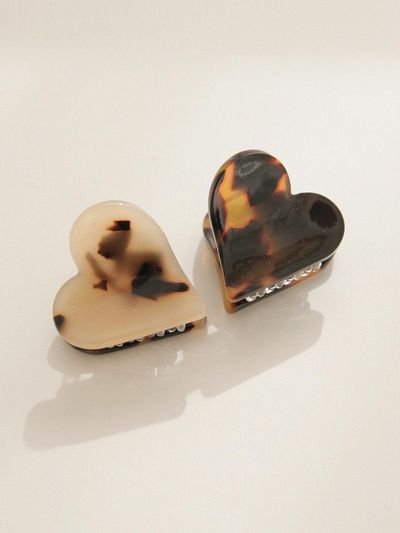 J.Lauren Heart Shaped Leopard Print Mini Hair Clip (H01313)