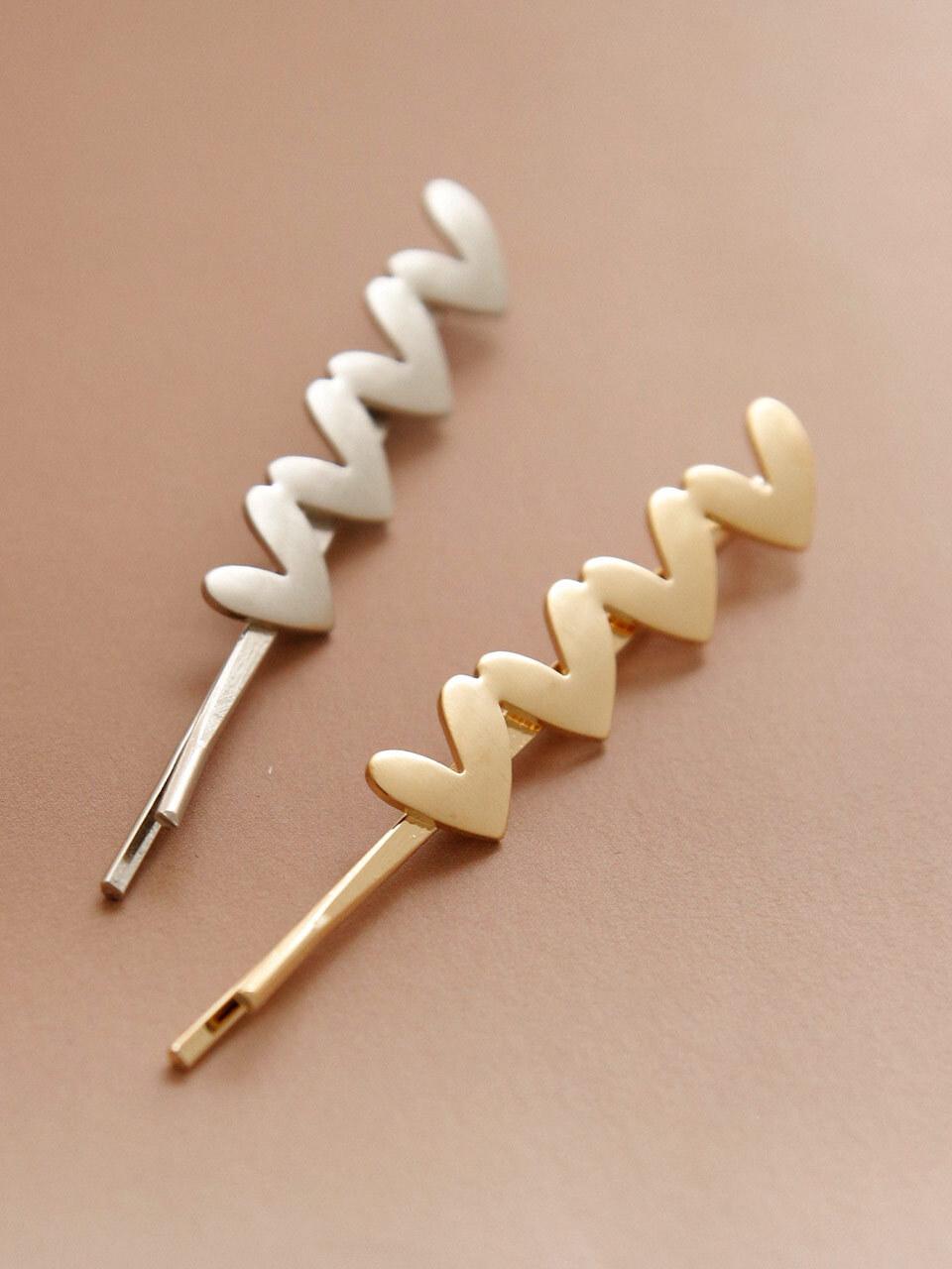 J.Lauren Metal Heart Bobby Hair Pin H01192